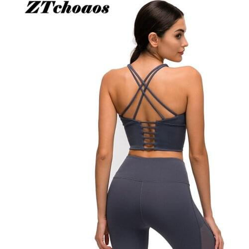 Womens vest beautiful back sports bra yoga clothes womens new backless fitness bra strap top