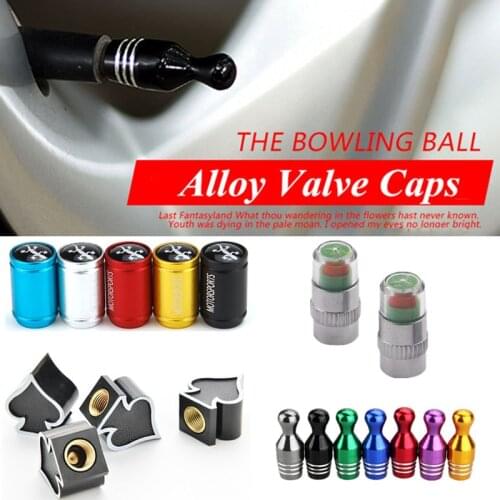 1Set Car Styling Zinc Alloy Anti-theft Sport Car Tire Valve Caps Wheel Tires Tire Stem Air Cap Airtight Covers Accessories