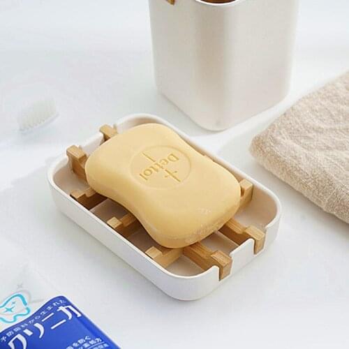 1PC Bamboo Soap Dish Wooden Soap Holder Wood Bathroom Soap Box Case Container Tray Rack Plate HOT SALE