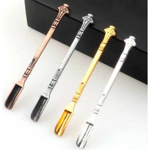 3pcs/set 8cm Snuff Spoon Shovel Aluminum Alloy Medicine Spoon for Sniffe Bottle Smoking Kitchen Accessories Gold