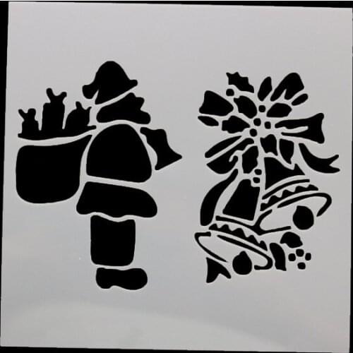 13*13 Santa claus bell Layering Stencils for Diy scrapbook/photo album Decorative Embossing coloring,painting stencil,home decor