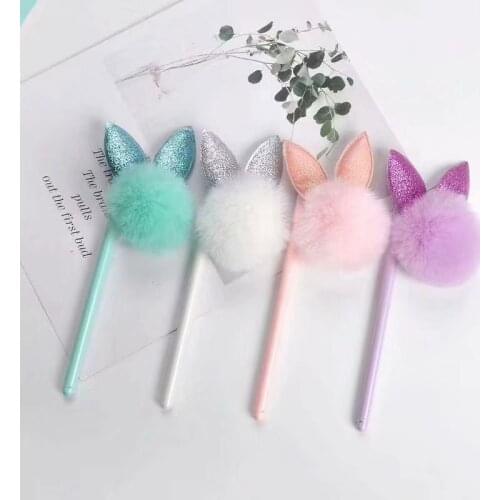24pcs Gel Pens Kawaii Small Rabbit Ear black Color gel-ink pen for writing Cute stationery office school supplies 0.5mm