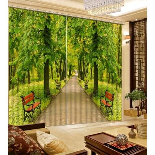 3d Curtains Blackout for Living Room Kids Bedroom Fabric green curtains forest curtain