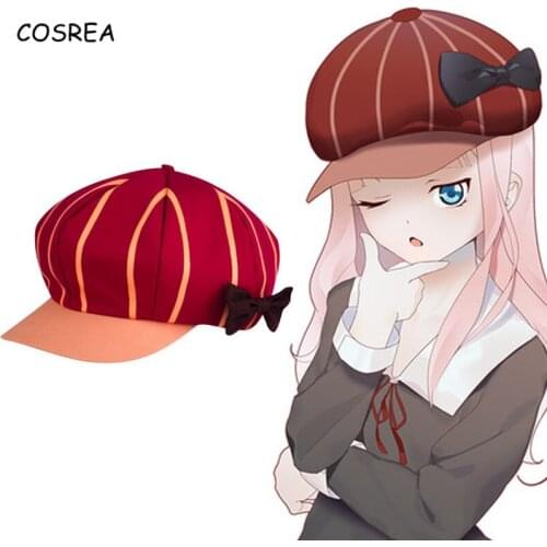 Anime Kaguya-sama: Love Is War Cosplay Hat Girls Fujiwara Chika Cute Detective hat Popular Red Hats Students Headwear Women