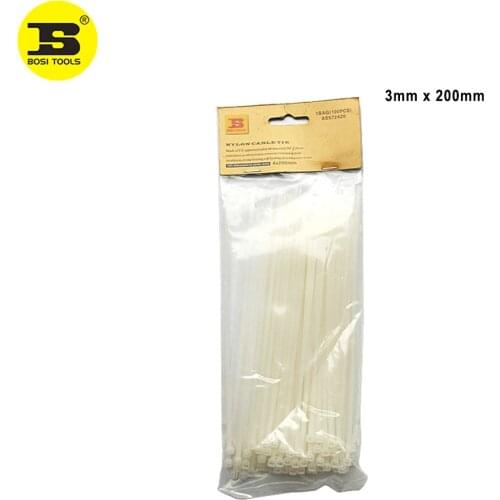 BOSI 100pc/pack Nylon Cable Tie 3mmx200mm