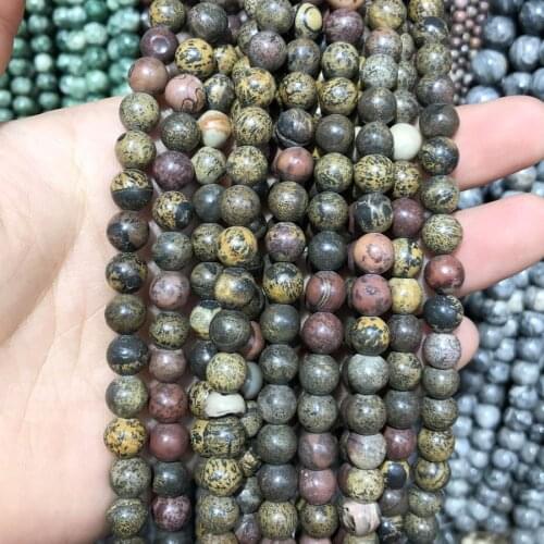 4 6 8 10mm Round Natural Stone Beads Loose Spacer beads Stone Beads for Jewelry Making Bracelet Necklace DIY
