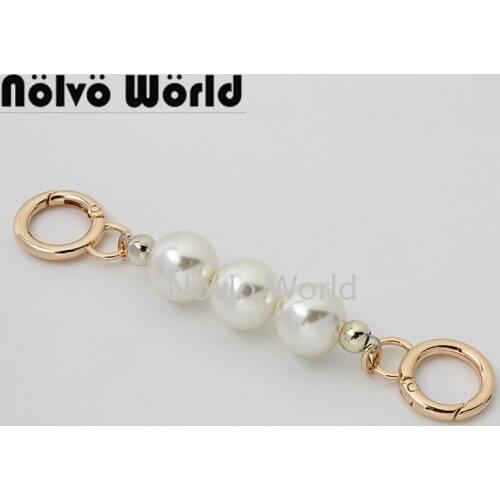 1-30pcs 14cm length 3 colors 18mm width with spring ring 3 colors pearl chains for girls small handbag cute chainsbag hot sale