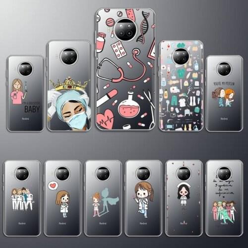 Medicine Doctor Nurse Phone Case Transparent for Xiaomi mi Redmi note 10 t 8 9 pro lite 11 Samsung S 8 9 10 20