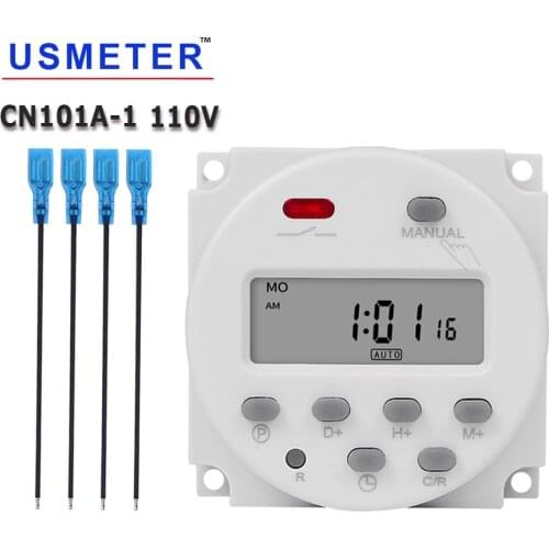 CN101A Economic Models LCD Timer 120V Programmable Digital Time Switch Relay 16A Free Output Week Timer Control AC Timer Mini