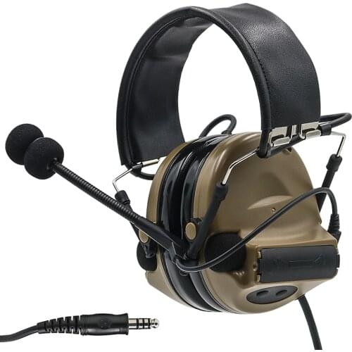 Comtac II Electronic Tactical Headset Hearing Defense Noise Reduction Sound Pickup Military Headphone Shooting Earmuffs DE