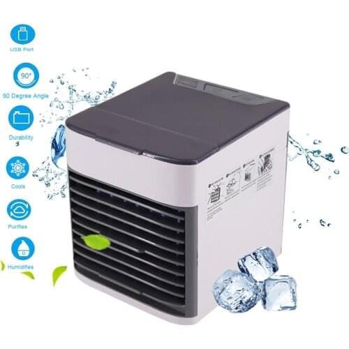 Home Mini Air Conditioner Portable Air Cooler 7 Colors LED USB Personal Space Cooler Fan Air Cooling Fan Rechargeable Fan Desk