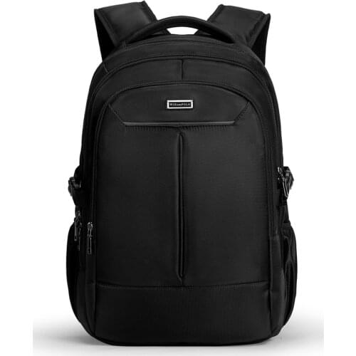 WilliamPOLO Laptop Backpack Travel Computer Bag Men Women Waterproof Slim Business School Bookbag with USB Charging Port Black