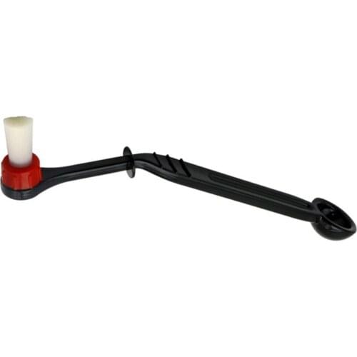 Coffee Machine Cleaning Brush with Spoon for Espresso Machine Thickened Nylon Bristles Anti-scalding Elbow Coffee Cleaning Tool