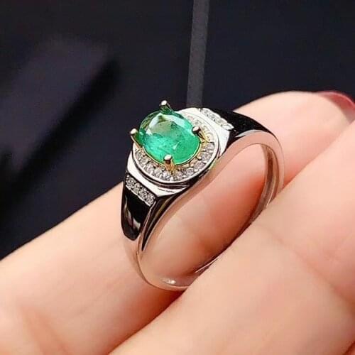 New Arrival Natural and Real Emerald Ring Gemstone Wedding Engagement Rings for Women Fine Jewelry Gift Wholesale