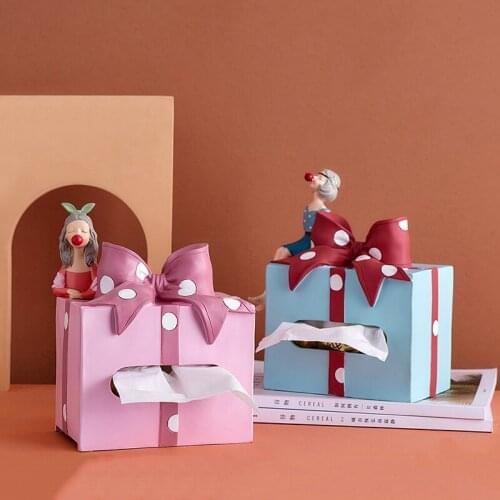 Creative Tissue Boxes Tissue Paper Toilet Holder Gift Box Model Nordic Home Decor Living Room Decoration Resin Napkin Holder
