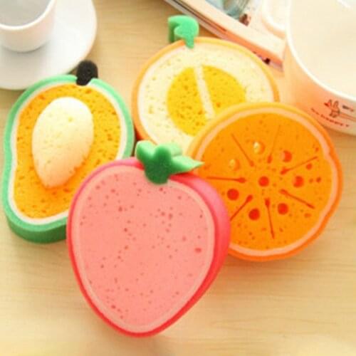 1pc Bath Sponge Fruit Shaped Cute Body Cleaning Sponge Cartoon Bath Sponge Bath The Bathroom Supplies Fruit Shape Stock Sponge
