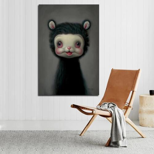 Mark Ryden Grey Animal Wall Art Canvas Poster and Print Canvas Painting Decorative Picture Modern Living Room Home Decor Artwork