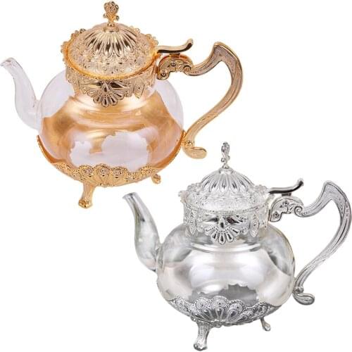 1000ML Teapot Metal Cold Coffee Pot Home Decoration Glassware for Girlfriend