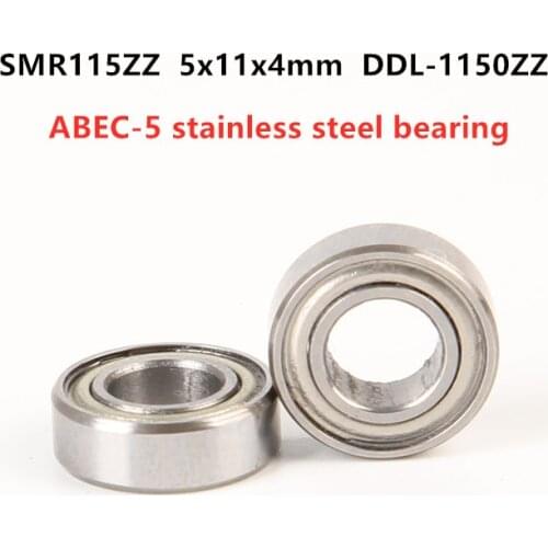 50pcs ABEC-5 SMR115ZZ 5*11*4 mm DDL-1150ZZ stainless steel miniature ball bearing SMR115 -2Z 5mmx11mmx4mm