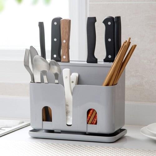 Multifunction Kitchen Knife Holder Universal Knives Blocks Non-slip Spoon Forks Storage Shelf Rack Kitchen Storage Tools