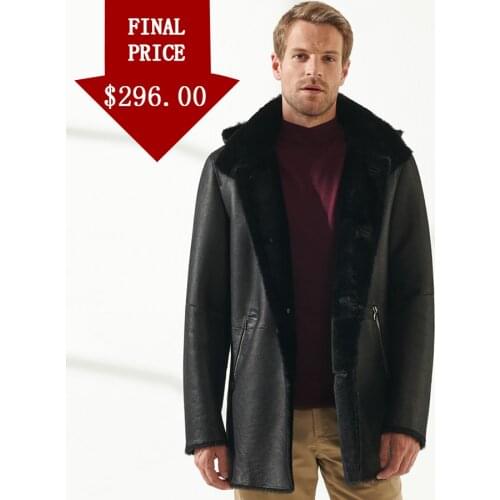 Men Shearling Jacket Premium Sheepskin Coat 2021 New Trendy Warm Overcoat