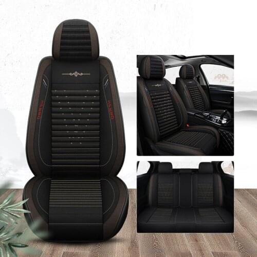 Car Seat Cover Mdcs Front/Rear Vehicle Cushion Not Moves Universal Linen/Flax Black/Red Non-Slide For Lada Xray E1 X45