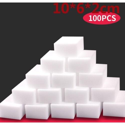 New 100Pcs White Magic Sponge Eraser Cleaning Melamine Foam Cleaner Kitchen Pad Kitchen Accessories Melamine Sponge For Washing