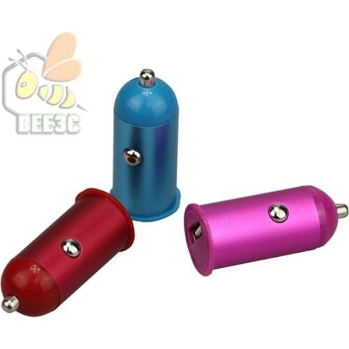 Newest innovate 2.1A Mini matel Sleeve Straight tube style Car Charger good quality for iphone samsung huawei 100 pcs