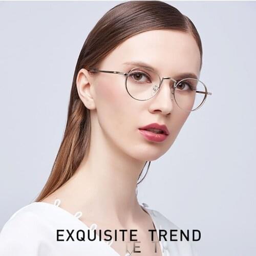 EOOUOOE Pure Titanium Eyewear Men Women Unisex Round Frame Gafas Oculos Goggles Female Eyeglasses Opticas Glasses Prescription