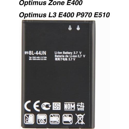Original BL-44JN BATTERY for LG Optimus Zone E400 Optimus L3 E400 L5 E612 EAC61679601 P970 E510 LGE510 P690 E730 BL-44JN