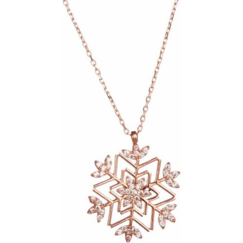 925 Sterling Silver Special Design Snowflake Necklace