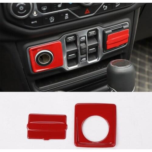 Fit For Jeep Wrangler JL 2018 up Car Cigarette Lighter and USB Port Decoration Bezel Garnish Interior Parts Car Accessories