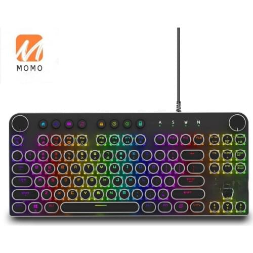 Multi-color Keycaps 87 Keys Green Axis PC Mechanical Gaming Keyboard RGB /LED Light USB Wired Keyboard MK11