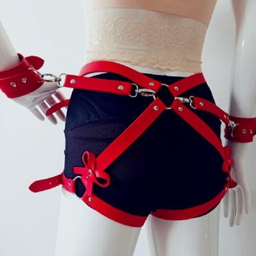 BOYSWE Sexy Leather Harness Women Body Buttocks Bondage Lingerie Leg Harness Strap Punk Goth Bridal Garters Belt Bdam Suspender