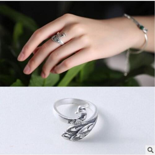 Charm Peacock Finger Ring For Women Men Vintage Boho Knuckle Party Rings Punk Jewelry Girls Gift