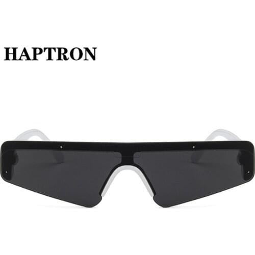 HAPTRON Fashion Half-Frame rectangle Square Sunglasses Women men Luxury Brand Retro hip hop hippie Driving Sun Glasses oculos