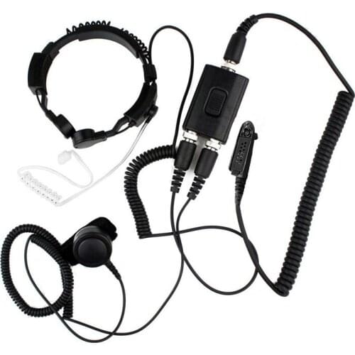 FBI Heavy Duty Tactical Military Throat Mic Headset For Motorola HT1250 Gp328 Gp340 Gp360 Gp380 Gp640 Gp680 Gp1280