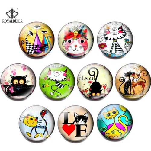 10pcs Cat Snap Button 18mm Glass Snap Button Charm Snap Button Jewelry Bracelet Suitable,18mm Snap Button Bracelet