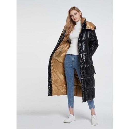 Women winter waterproof Long hooded Down Jacket black female 90% White Duck Down coat Parka Thick Warm Snow Outerwear jackets