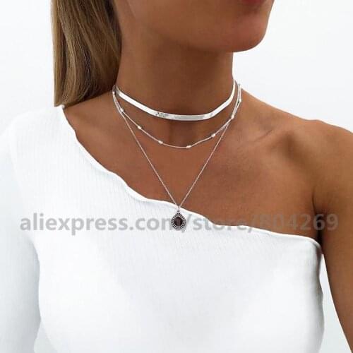 Fashion Design Ladies Multi-Layer Necklace Choker Personality Short Design Pendant Necklace For Charming Ladies