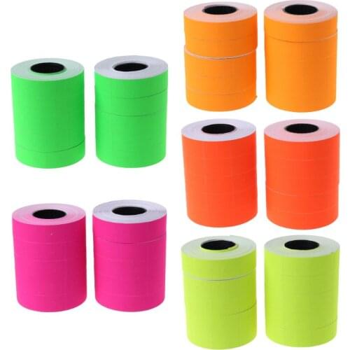 10 Rolls 5000 Pieces Double Row Colorful Price Label Paper Tag Mark Sticker For MX-6600 Labeller Gun