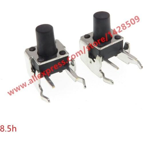 100pcs/lot Tact Switch 6*6*8.5mm Horizontal with Bracket Tactile Push Button Switches Micro Switch