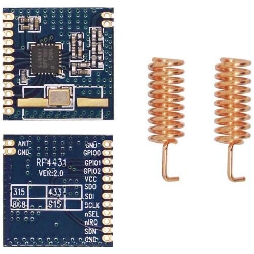 2pcs/lot RF4431 - 868MHz | 915MHz Si4431 chip 13dBm RF wireless transceiver module