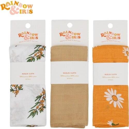 Newborn Organic Bamboo Cotton Baby Blanket Muslin Swaddle Wrap Feeding Burp Towel Scarf Bibs 60*60CM