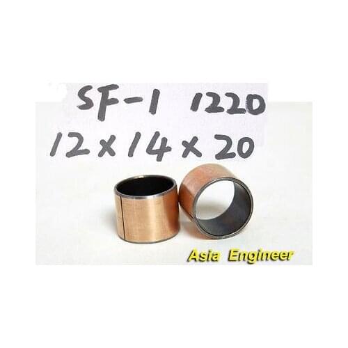 50Pcs SF-1 1220 Self Lubricating Composite Bearing Bushing Sleeve 12*14*20mm