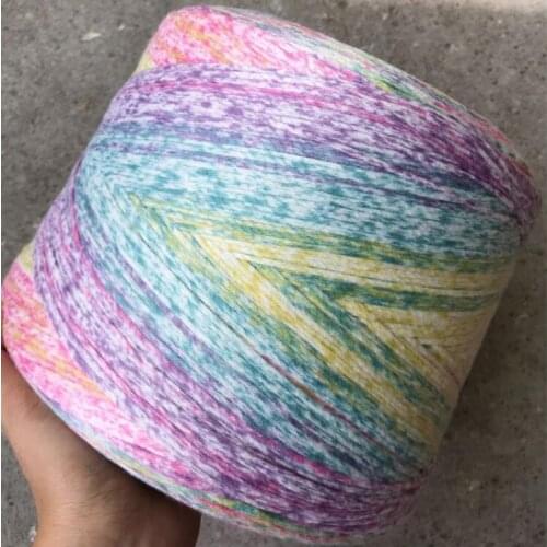 500g/Lot rainbow space dye Flat belt Bandlet yarn for knitting Tape crochet yarn DIY Acrylic thread to knit Crocheting line