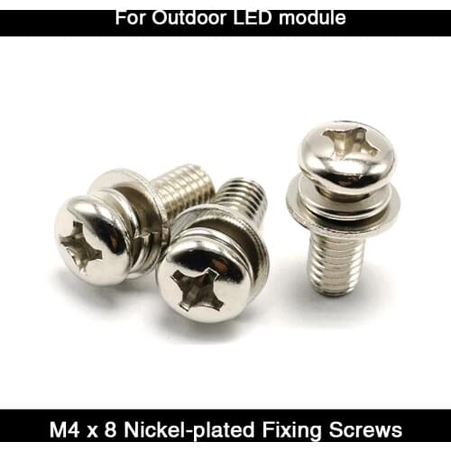 HD 500pcs/lot M4x8 Combination screw Nickel-plated for LED Outdoor module