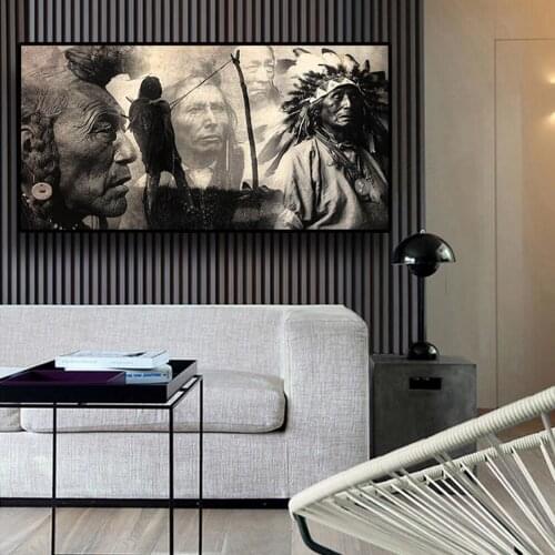 5D Diamond Painting Black And White Native Indian Needlework Diy Handicrafts Diamond Embroidery Wall Mosaic Art Poster Picture