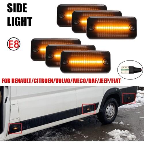 6pcs LED Turn Signal Light Side Marker Lamp Car Styling For Iveco Fiat Ducato Citroen Relay Peugeot Boxer Renault VOLVO