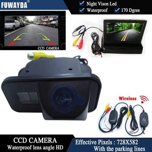 FUWAYDA Wireless Color CCD Car Rear View Camera for TOYOTA Corolla Tarago Previa Wish Alphard + 4.3Inch foldable LCD TFT Monitor
